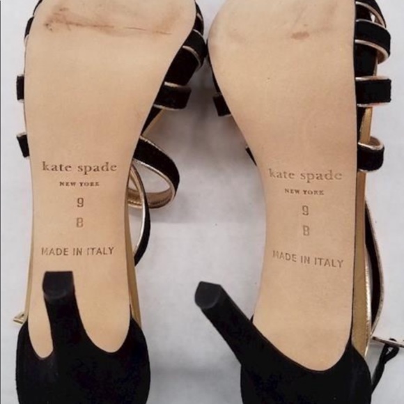 Kate Spade Ginger Black Strappy Heels Size 9B - Picture 3 of 4